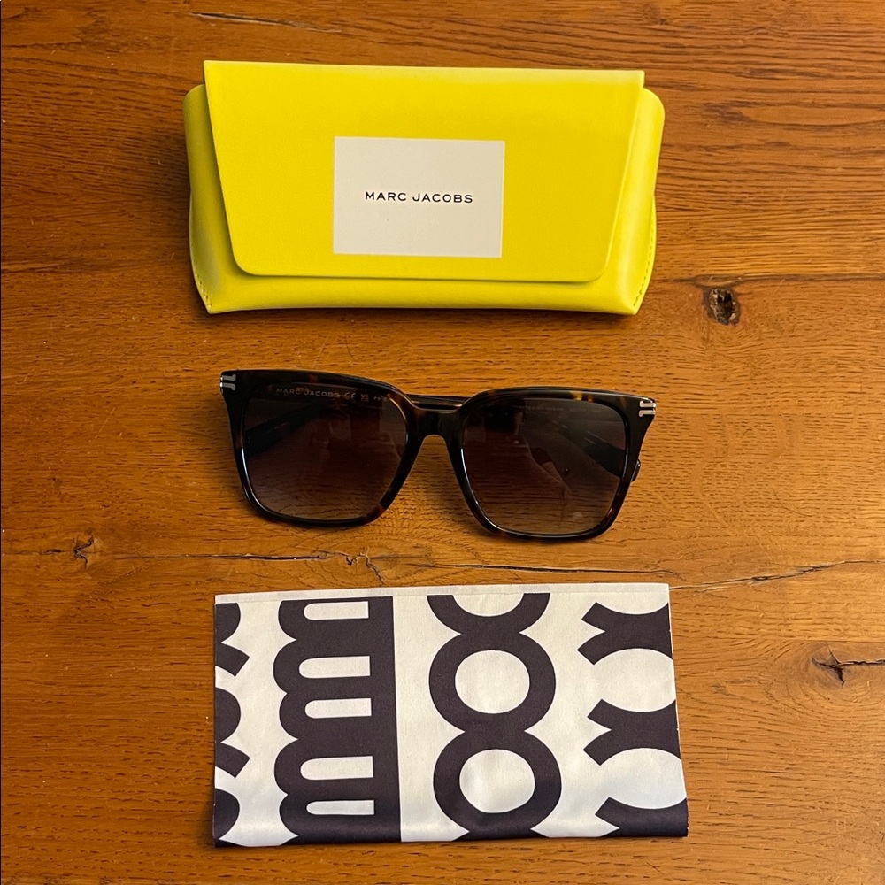 Marc Jacobs Tortoise Sunglasses with Yellow Case